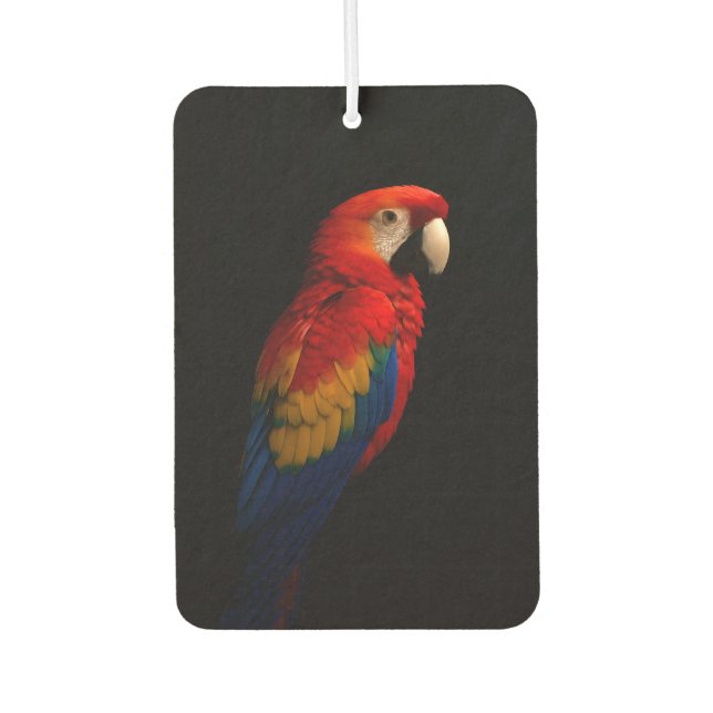 Black 4 Luxe Car Air Fresheners, Scarlet Parrot Freshener (Front)