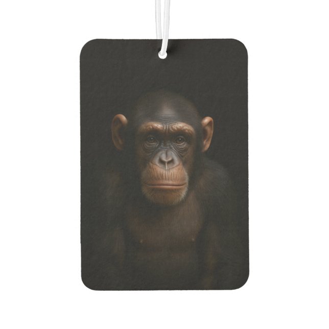 Black 4 Luxe Car Air Fresheners, Serene Chimpanzee Air Freshener (Back)