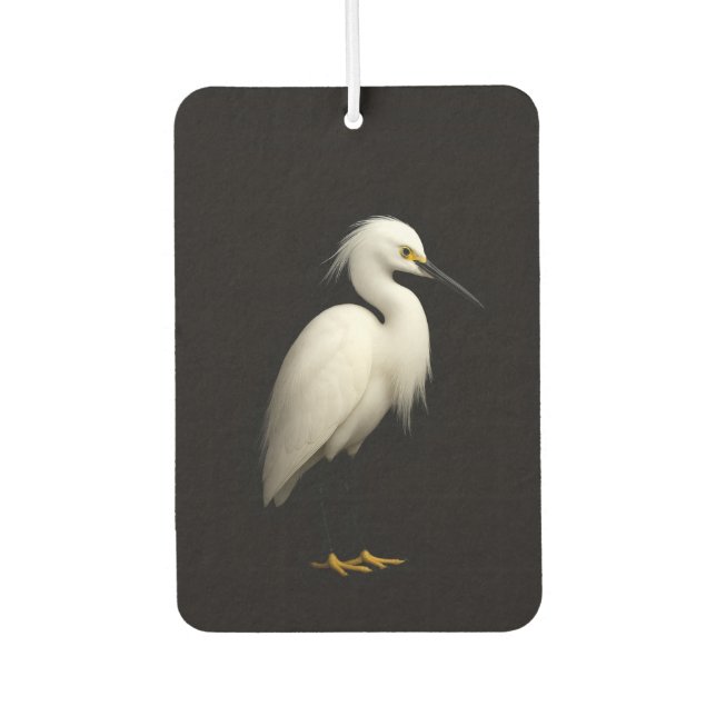 Black 4 Luxe Car Air Fresheners, Snowy Egret Freshener (Front)