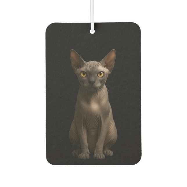 Black 4 Luxe Car Air Fresheners, Sphynx Cat Air Freshener (Front)