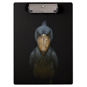 Black 4 Luxe Clipboard, Exotic Shoebill Bird Clipboard