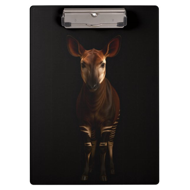 Black 4 Luxe Clipboard, Forest Okapi Clipboard (Front)