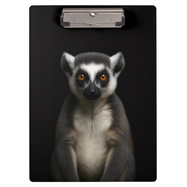 Black 4 Luxe Clipboard, Gentle Lemur Clipboard (Front)