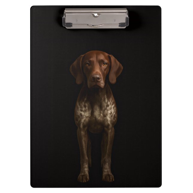 Black 4 Luxe Clipboard, German Pointer Dog Clipboard (Front)