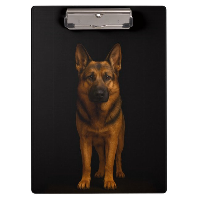 Black 4 Luxe Clipboard, German Shepherd Dog Clipboard (Front)