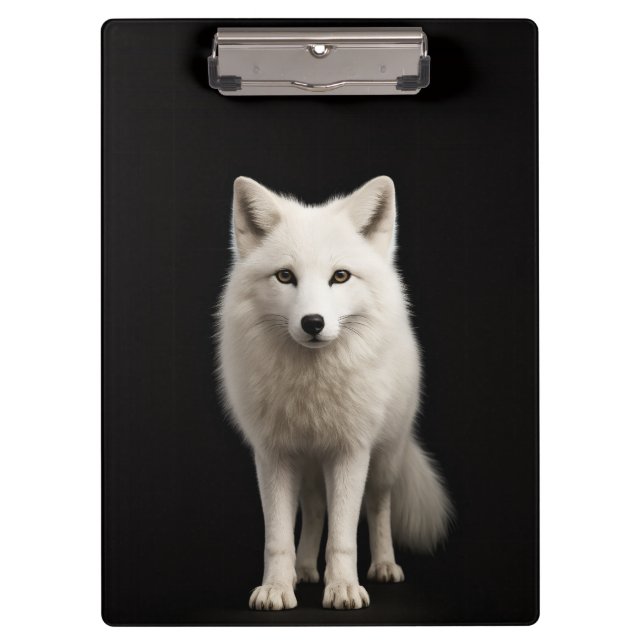 Black 4 Luxe Clipboard, Ivory Arctic Fox Clipboard (Front)
