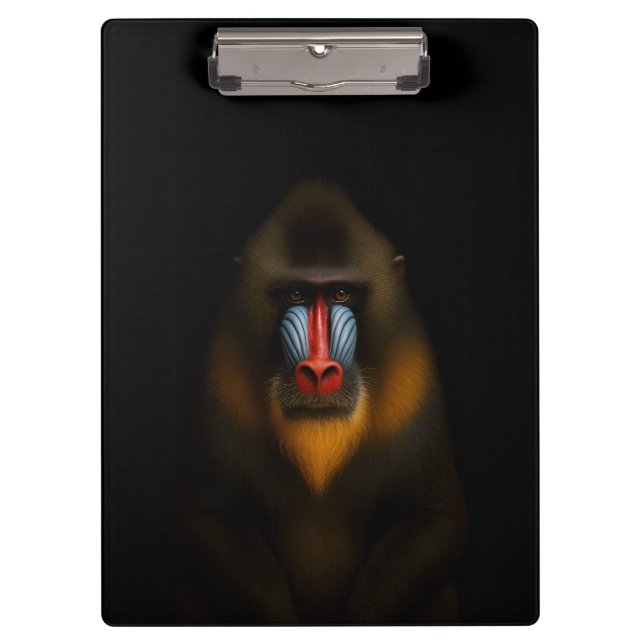 Black 4 Luxe Clipboard, Mandrill Monkey Clipboard (Front)