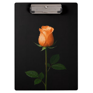 Black 4 Luxe Clipboard, Sunset Orange Rose Clipboard