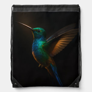 Black 4 Luxe Drawstring backpack, Flying Bird Drawstring Bag