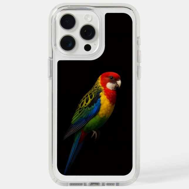Black 4 Luxe, Eastern Rosella Speck iPhone Case (Front (White Titanium))