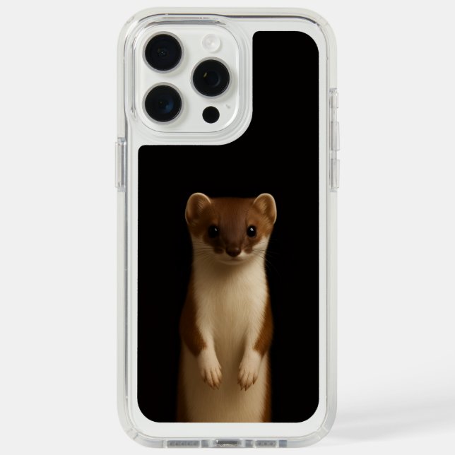 Black 4 Luxe, Elegant Weasel iPhone 15 Pro Max Speck iPhone Case (Front (White Titanium))