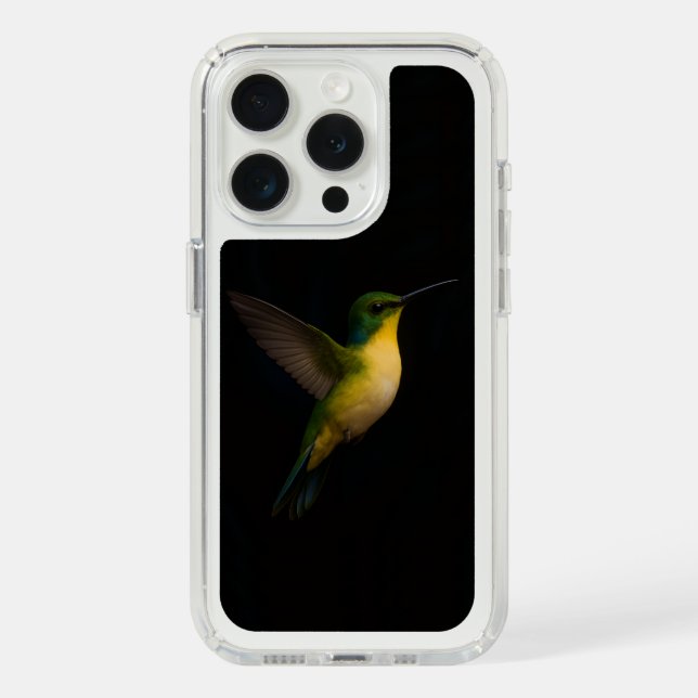 Black 4 Luxe, Flying Hummingbird Speck iPhone Case (Front (White Titanium))