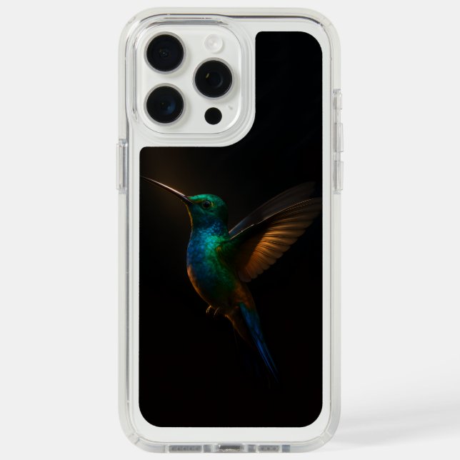 Black 4 Luxe, Flying Hummingbird Speck iPhone Case (Front (White Titanium))