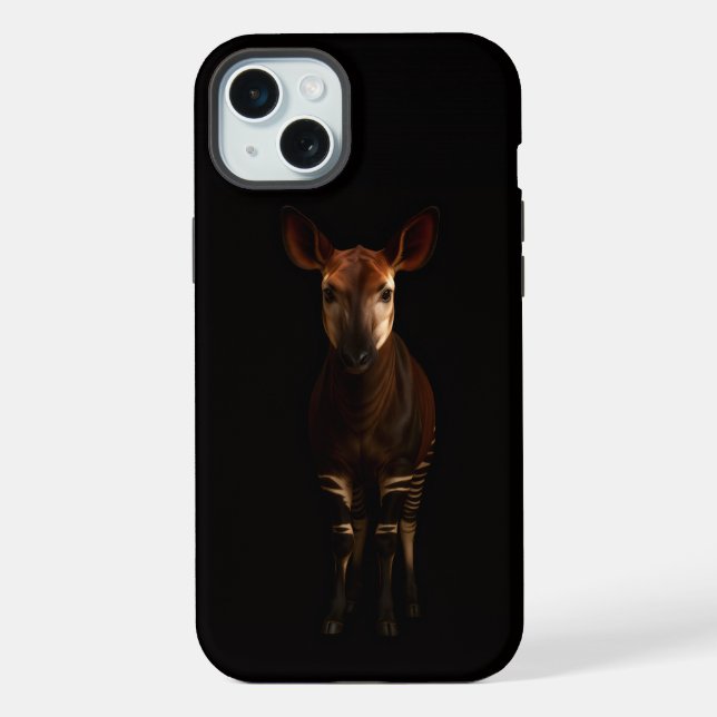 Black 4 Luxe, Forest Okapi iPhone 15 Plus Case (Back)