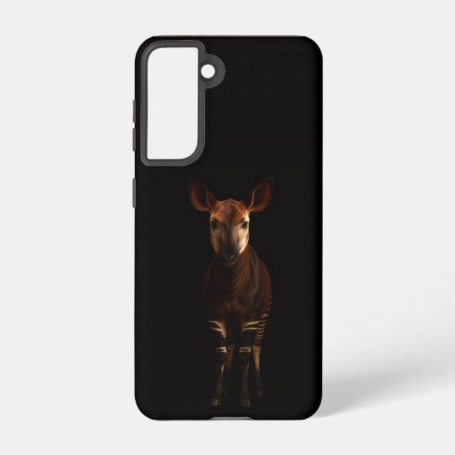 Black 4 Luxe  Galaxy S21 Case, Forest Okapi Samsung Galaxy Case (Back)