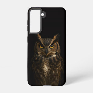 Black 4 Luxe Galaxy S21 Case, Golden Eye Owl Samsung Galaxy S21 Case