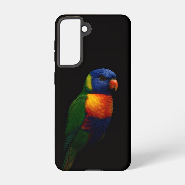 Black 4 Luxe  Galaxy S21 Case, Lorikeet Parrot Samsung Galaxy Case (Back)