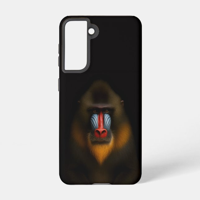 Black 4 Luxe  Galaxy S21 Case, Mandrill Monkey Samsung Galaxy Case (Back)