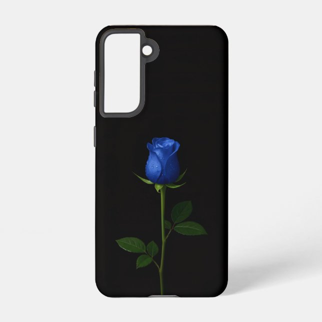 Black 4 Luxe  Galaxy S21 Case, Midnight Blue Rose Samsung Galaxy Case (Back)