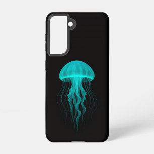 Black 4 Luxe Galaxy S21 Case, Neon Green Jellyfish Samsung Galaxy S21 Case