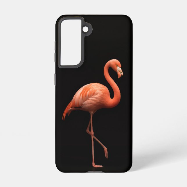 Black 4 Luxe Galaxy S21 Case, Pink Flamingo Samsung Galaxy Case (Back)