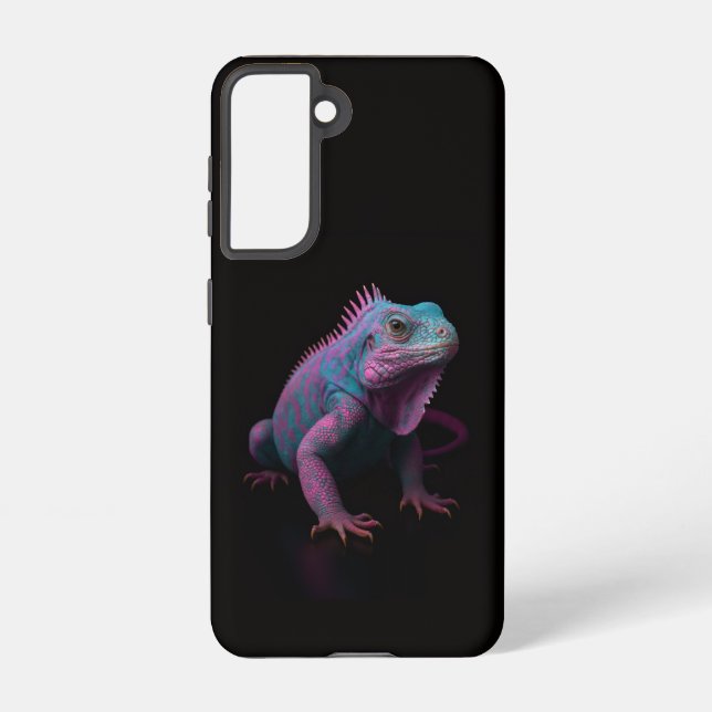 Black 4 Luxe Galaxy S21 Case, Pink Iguana Samsung Galaxy Case (Back)