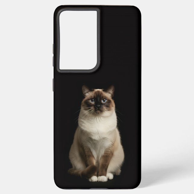 Black 4 Luxe Galaxy S21 Plus, Birmanese Cat Samsung Galaxy Case (Back)