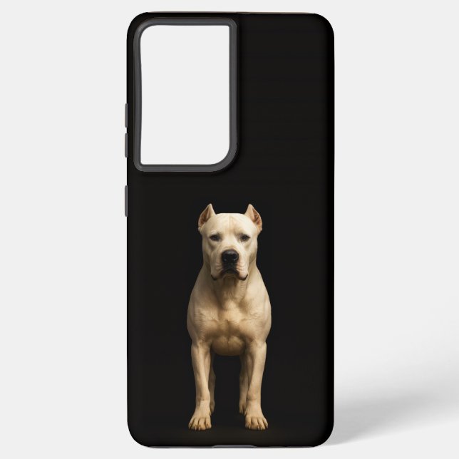 Black 4 Luxe Galaxy S21 Plus, Bold Dogo Argentino Samsung Galaxy Case (Back)