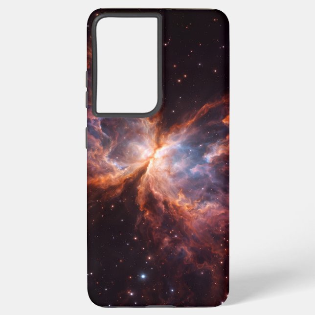 Black 4 Luxe Galaxy S21 Plus, Butterfly Nebula Samsung Galaxy Case (Back)