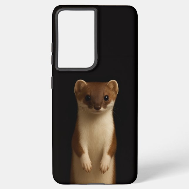 Black 4 Luxe Galaxy S21 Plus, Elegant Weasel Samsung Galaxy Case (Back)