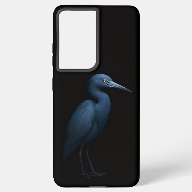 Black 4 Luxe Galaxy S21 Plus, Little Blue Heron Samsung Galaxy Case (Back)