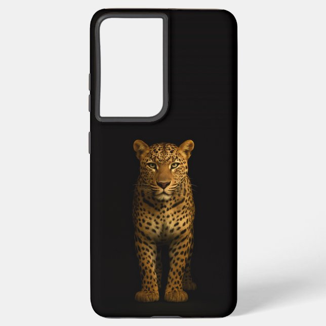 Black 4 Luxe Galaxy S21 Plus, Majestic Leopard Samsung Galaxy Case (Back)
