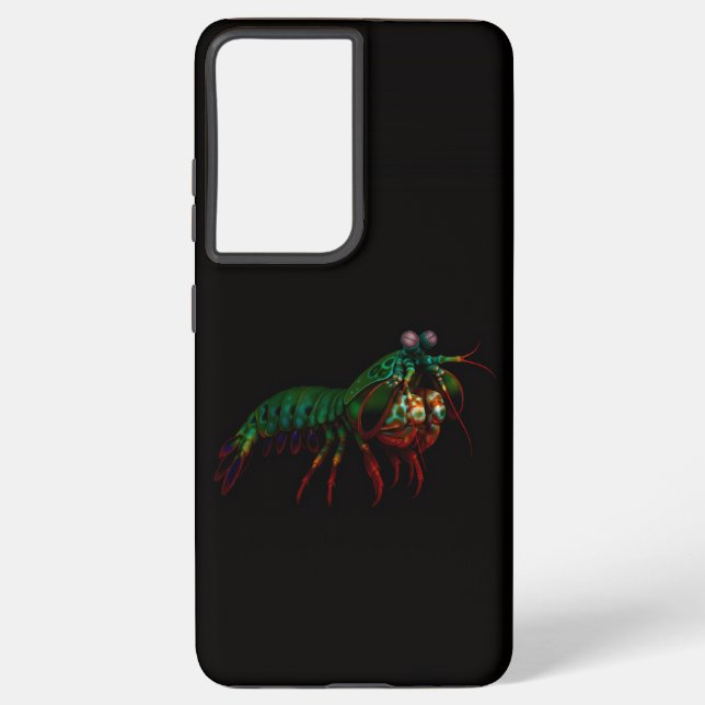 Black 4 Luxe Galaxy S21 Plus, Mantis Shrimp Samsung Galaxy Case (Back)