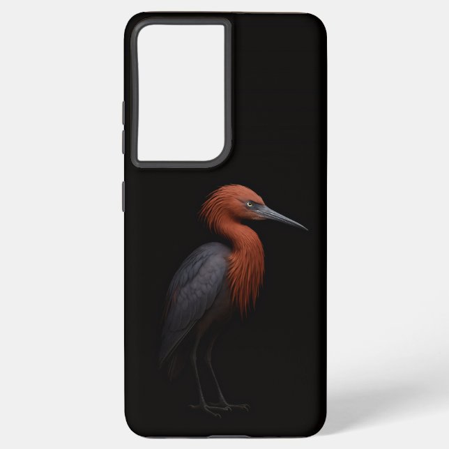 Black 4 Luxe Galaxy S21 Plus, Reddish Egret Samsung Galaxy Case (Back)