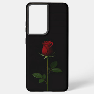 Black 4 Luxe Galaxy S21 Plus, Velvet Red Rose Samsung Galaxy S21+ Case