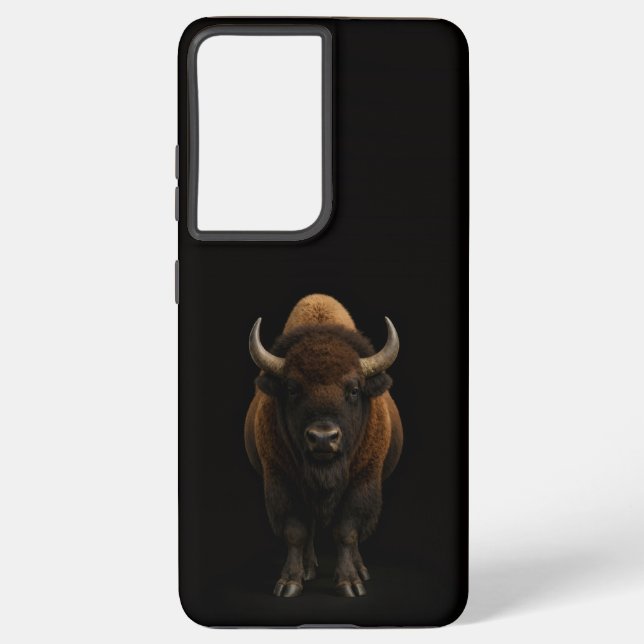Black 4 Luxe Galaxy S21 Ultra, American Bison Samsung Galaxy Case (Back)