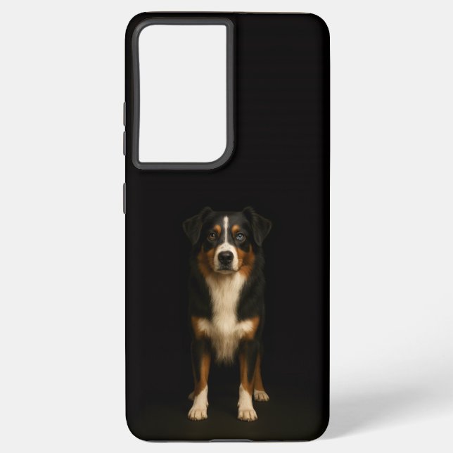 Black 4 Luxe Galaxy S21 Ultra, Australian Shepherd Samsung Galaxy Case (Back)