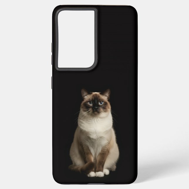 Black 4 Luxe Galaxy S21 Ultra, Birmanese Cat Samsung Galaxy Case (Back)