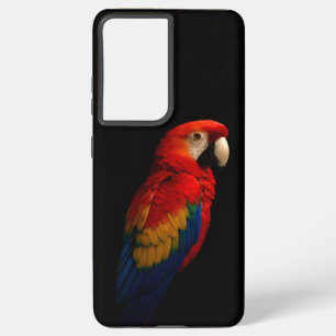 Black 4 Luxe Galaxy S21 Ultra Case, Scarlet Parrot Samsung Galaxy S21 Ultra Case