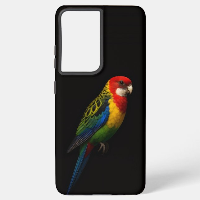 Black 4 Luxe Galaxy S21 Ultra, Eastern Rosella Samsung Galaxy Case (Back)
