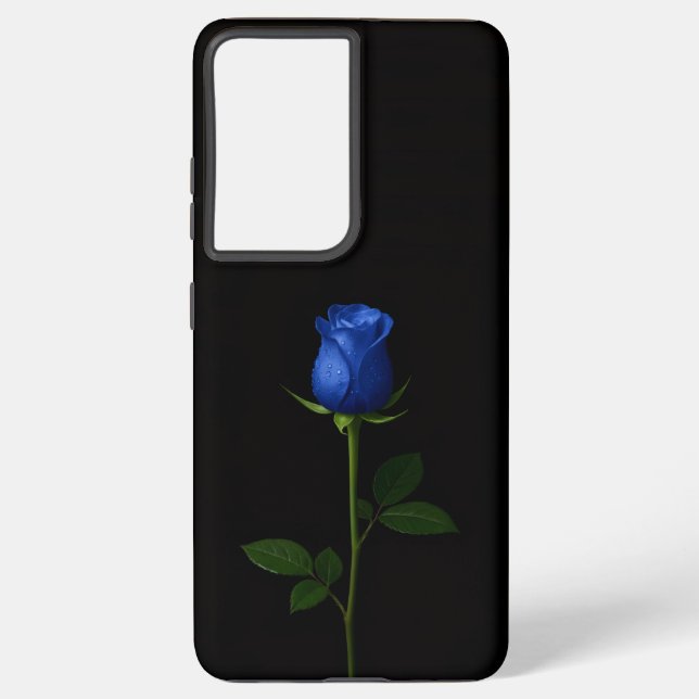 Black 4 Luxe Galaxy S21 Ultra, Midnight Blue Rose Samsung Galaxy Case (Back)