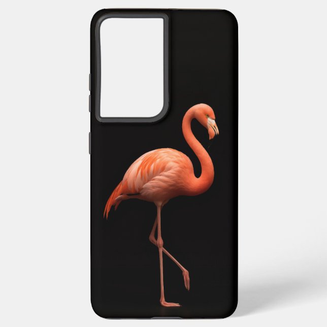 Black 4 Luxe Galaxy S21 Ultra, Pink Flamingo Samsung Galaxy Case (Back)
