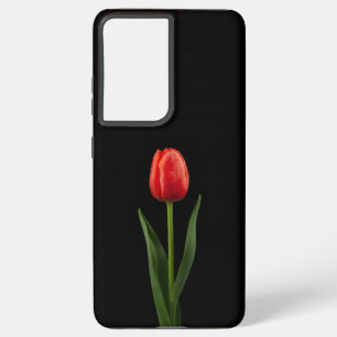 Black 4 Luxe Galaxy S21 Ultra, Ruby Red Tulip Samsung Galaxy S21 Ultra Case