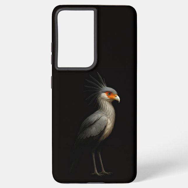Black 4 Luxe Galaxy S21 Ultra, Secretarybird Samsung Galaxy Case (Back)