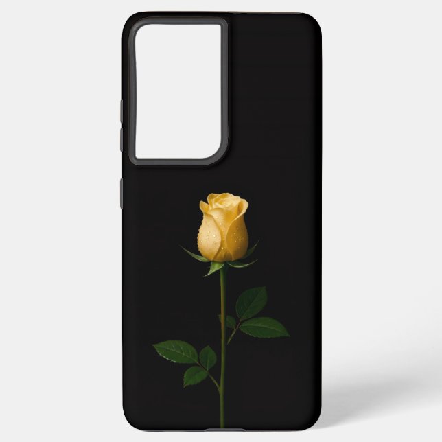 Black 4 Luxe Galaxy S21 Ultra, Sunlit Yellow Rose Samsung Galaxy Case (Back)