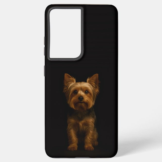 Black 4 Luxe Galaxy S21 Ultra, Yorkshire Terrier Samsung Galaxy Case (Back)