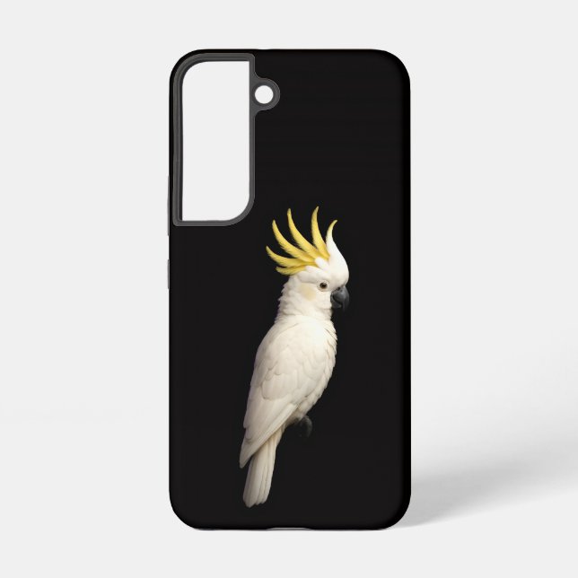 Black 4 Luxe Galaxy S22 Case, Crested Cockatoo Samsung Galaxy Case (Back)
