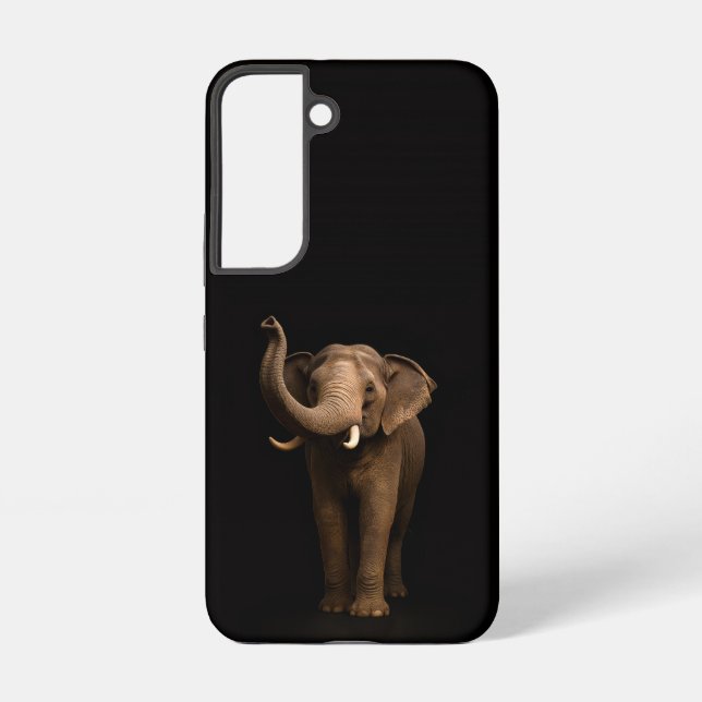 Black 4 Luxe Galaxy S22 Case, Mighty Elephant Samsung Galaxy Case (Back)