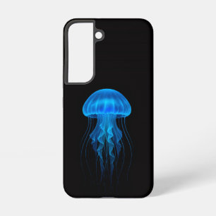 Black 4 Luxe Galaxy S22 Case, Neon Blue Jellyfish Samsung Galaxy S22 Case
