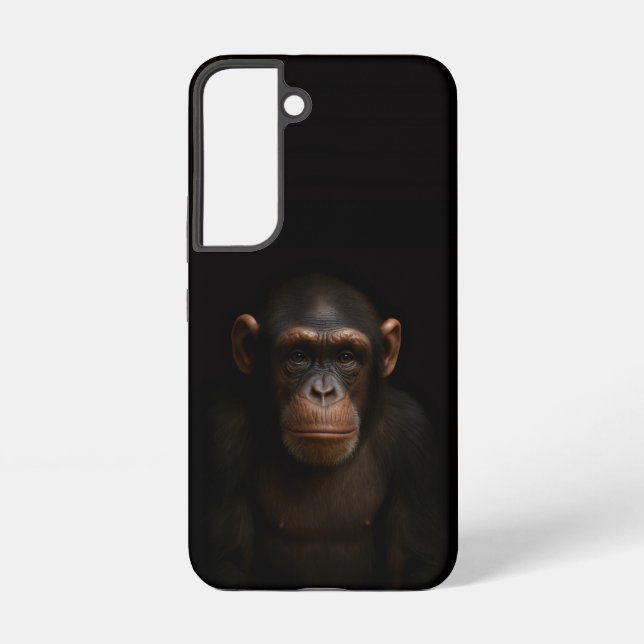 Black 4 Luxe Galaxy S22 Case, Serene Chimpanzee Samsung Galaxy Case (Back)